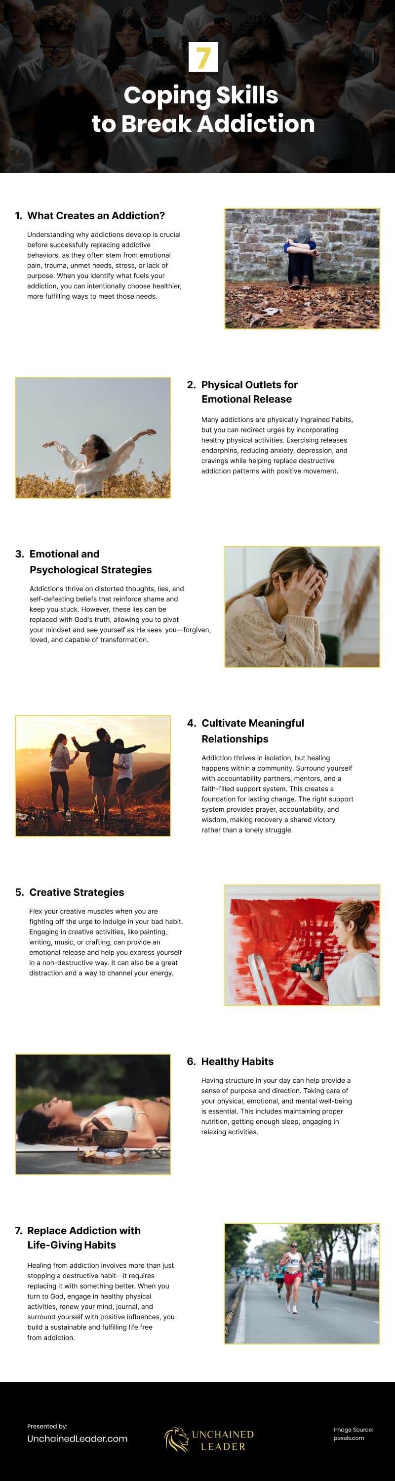 7 Coping Skills to Break Addiction Infographic