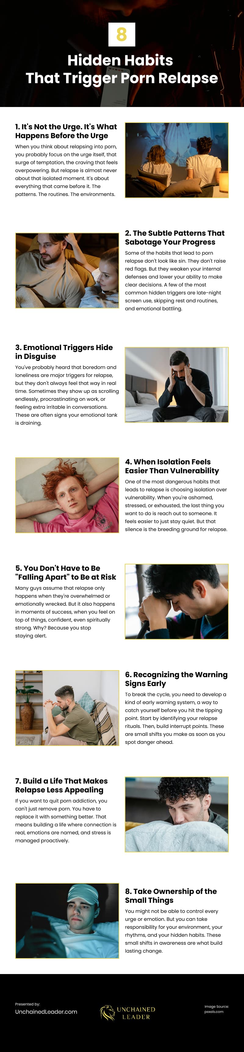 8 Hidden Habits That Trigger Porn Relapse Infographic