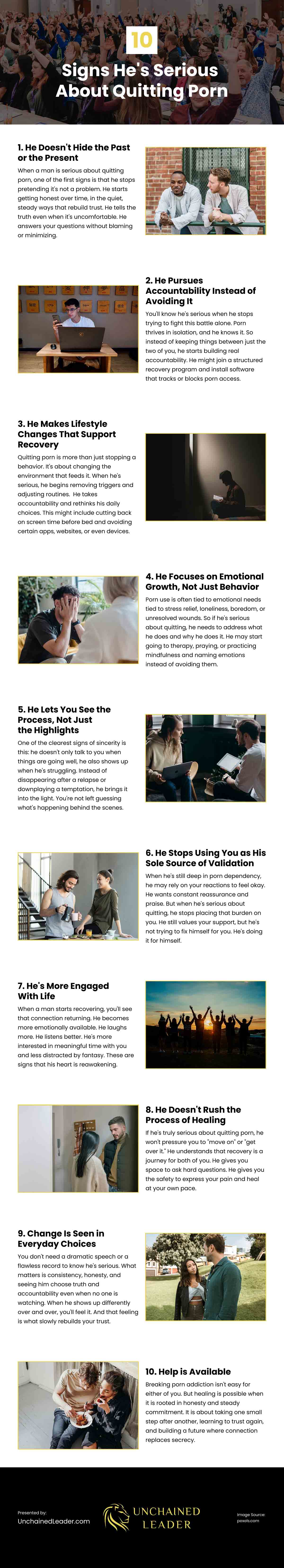 10 Signs He's Serious About Quitting Porn Infographic 10 Signs He's Serious About Quitting Porn Infographic