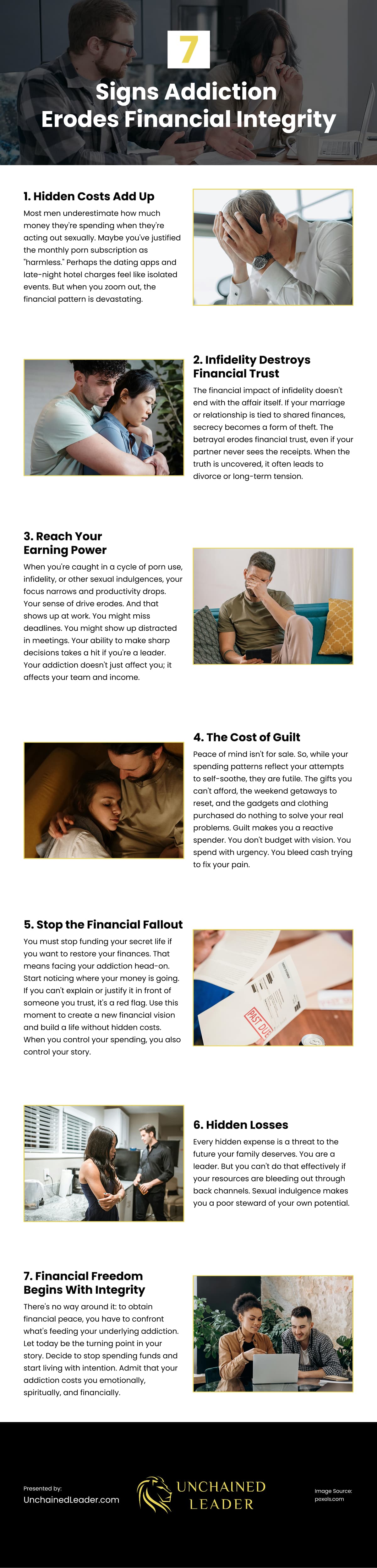 7 Signs Addiction Erodes Financial Integrity Infographic 7 Signs Addiction Erodes Financial Integrity Infographic