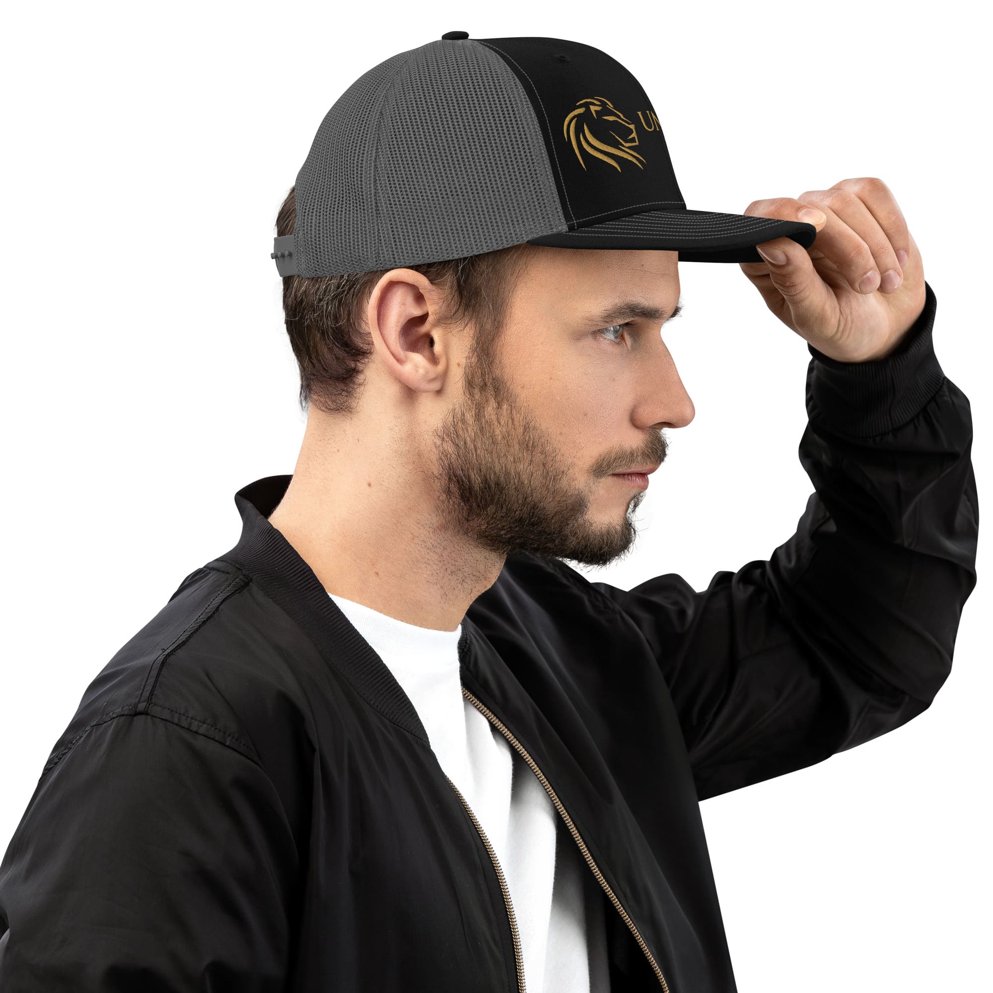 Trucker Cap (black/grey) Full Unchained Logo